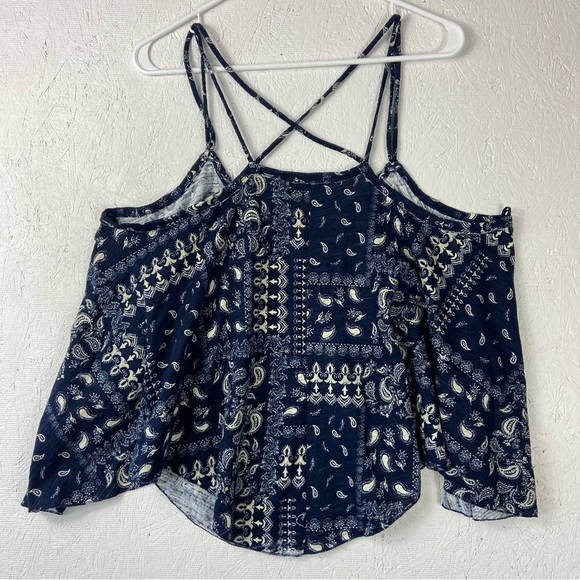 NWT We The Free Women's Size M Blue Hey Girl Bandana Tank Top 100% Cotton - Picture 6 of 9